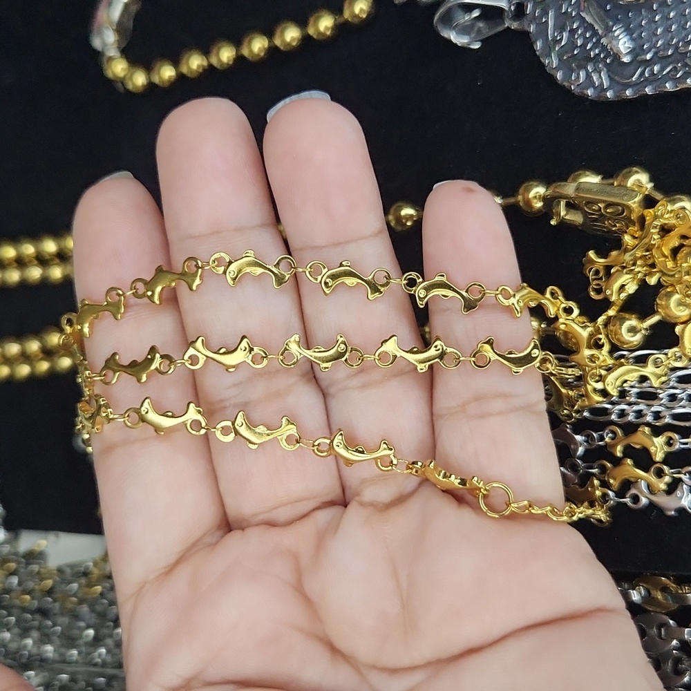 18k over steel dolphin set